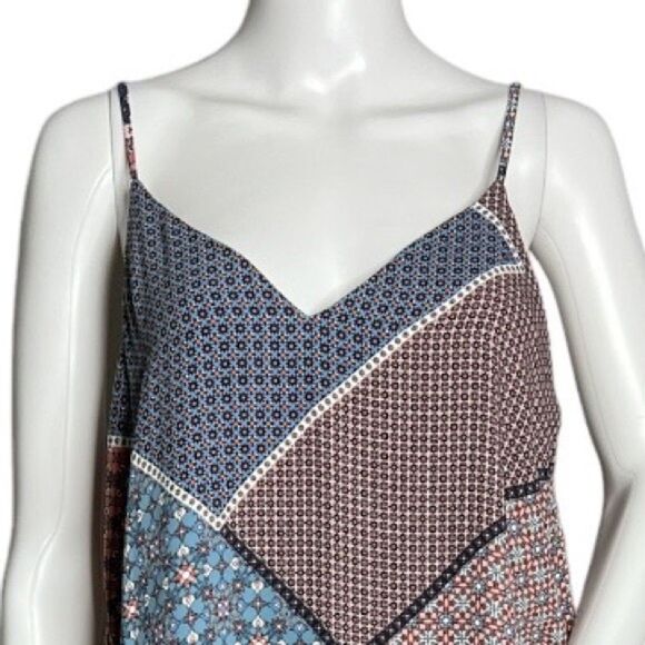 Artisan NY Dress Women Small Multicolor Tile Patchwork Swing Handkerchief Hippie - Picture 4 of 6